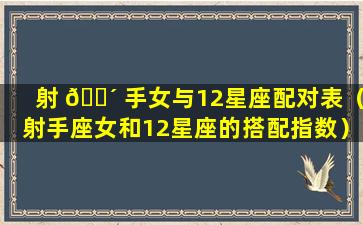 射 🐴 手女与12星座配对表（射手座女和12星座的搭配指数）